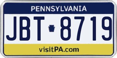 PA license plate JBT8719