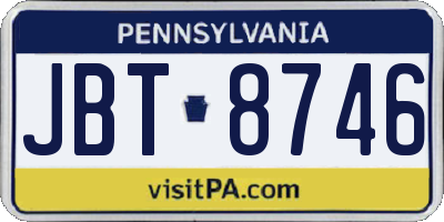 PA license plate JBT8746