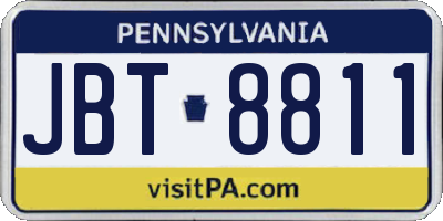PA license plate JBT8811