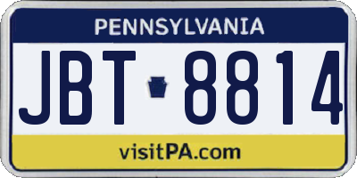 PA license plate JBT8814