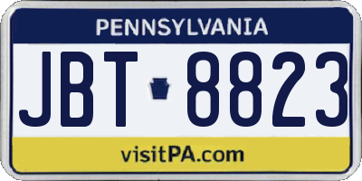 PA license plate JBT8823
