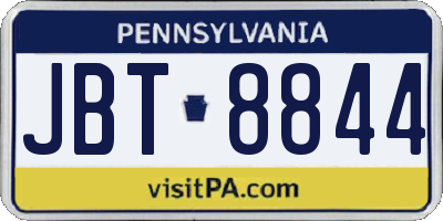 PA license plate JBT8844