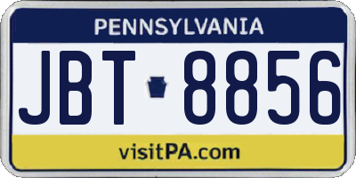 PA license plate JBT8856