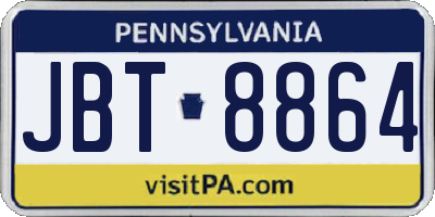 PA license plate JBT8864