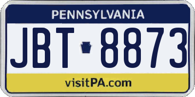 PA license plate JBT8873