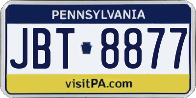 PA license plate JBT8877