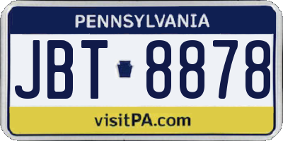PA license plate JBT8878