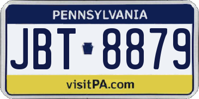 PA license plate JBT8879