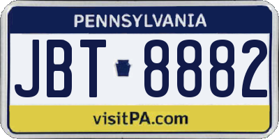 PA license plate JBT8882