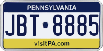 PA license plate JBT8885
