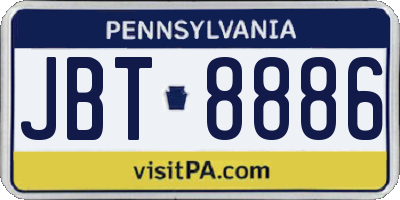 PA license plate JBT8886