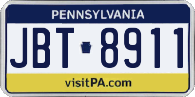 PA license plate JBT8911