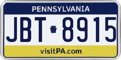 PA license plate JBT8915
