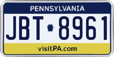 PA license plate JBT8961