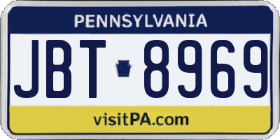 PA license plate JBT8969