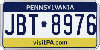PA license plate JBT8976