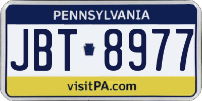 PA license plate JBT8977
