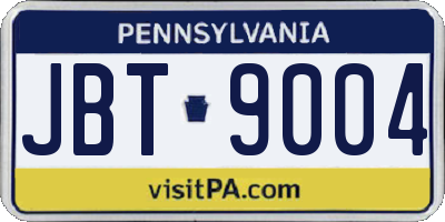 PA license plate JBT9004