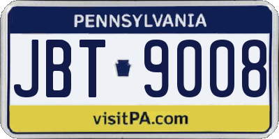 PA license plate JBT9008