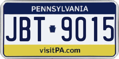 PA license plate JBT9015