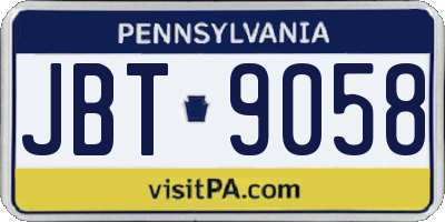 PA license plate JBT9058