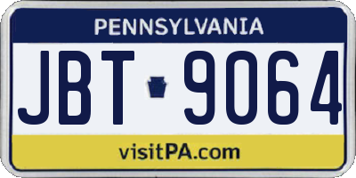 PA license plate JBT9064