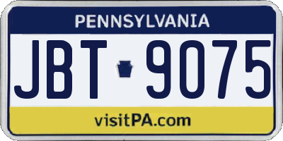 PA license plate JBT9075