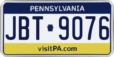 PA license plate JBT9076