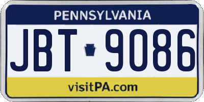 PA license plate JBT9086