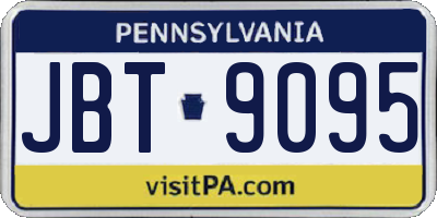 PA license plate JBT9095