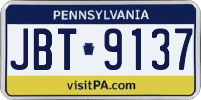 PA license plate JBT9137