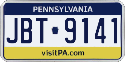 PA license plate JBT9141