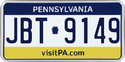 PA license plate JBT9149