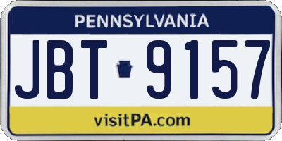 PA license plate JBT9157