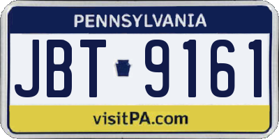 PA license plate JBT9161