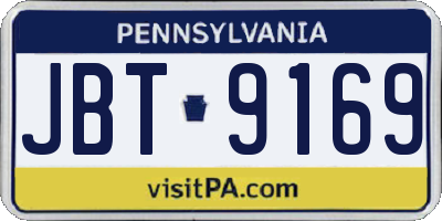PA license plate JBT9169