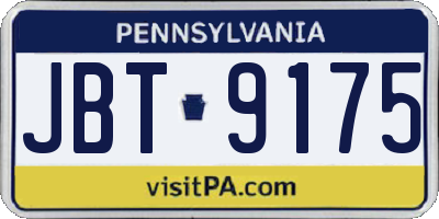 PA license plate JBT9175