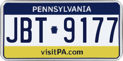 PA license plate JBT9177