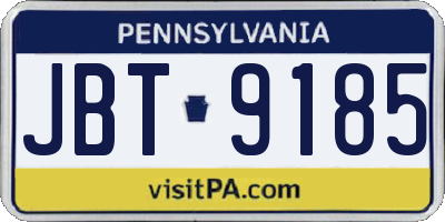 PA license plate JBT9185