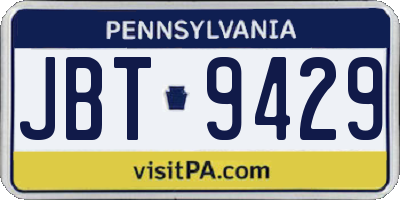 PA license plate JBT9429
