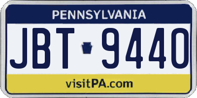 PA license plate JBT9440