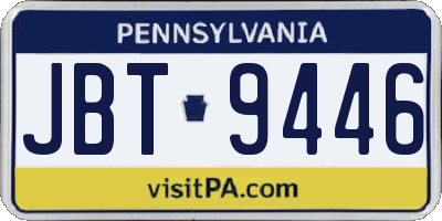 PA license plate JBT9446