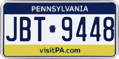 PA license plate JBT9448