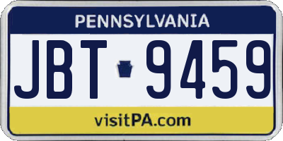 PA license plate JBT9459