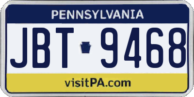 PA license plate JBT9468