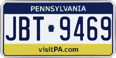 PA license plate JBT9469