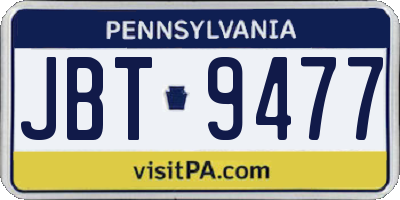 PA license plate JBT9477