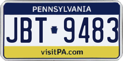 PA license plate JBT9483