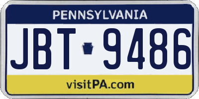 PA license plate JBT9486