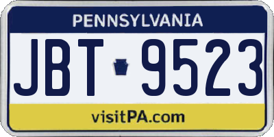 PA license plate JBT9523